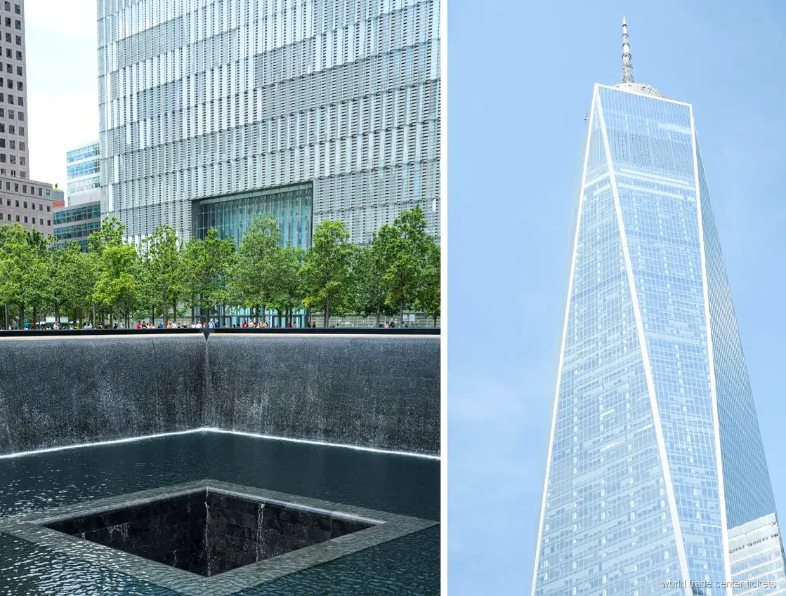 Guide menant un groupe en visite du 9/11 Memorial à Ground Zero