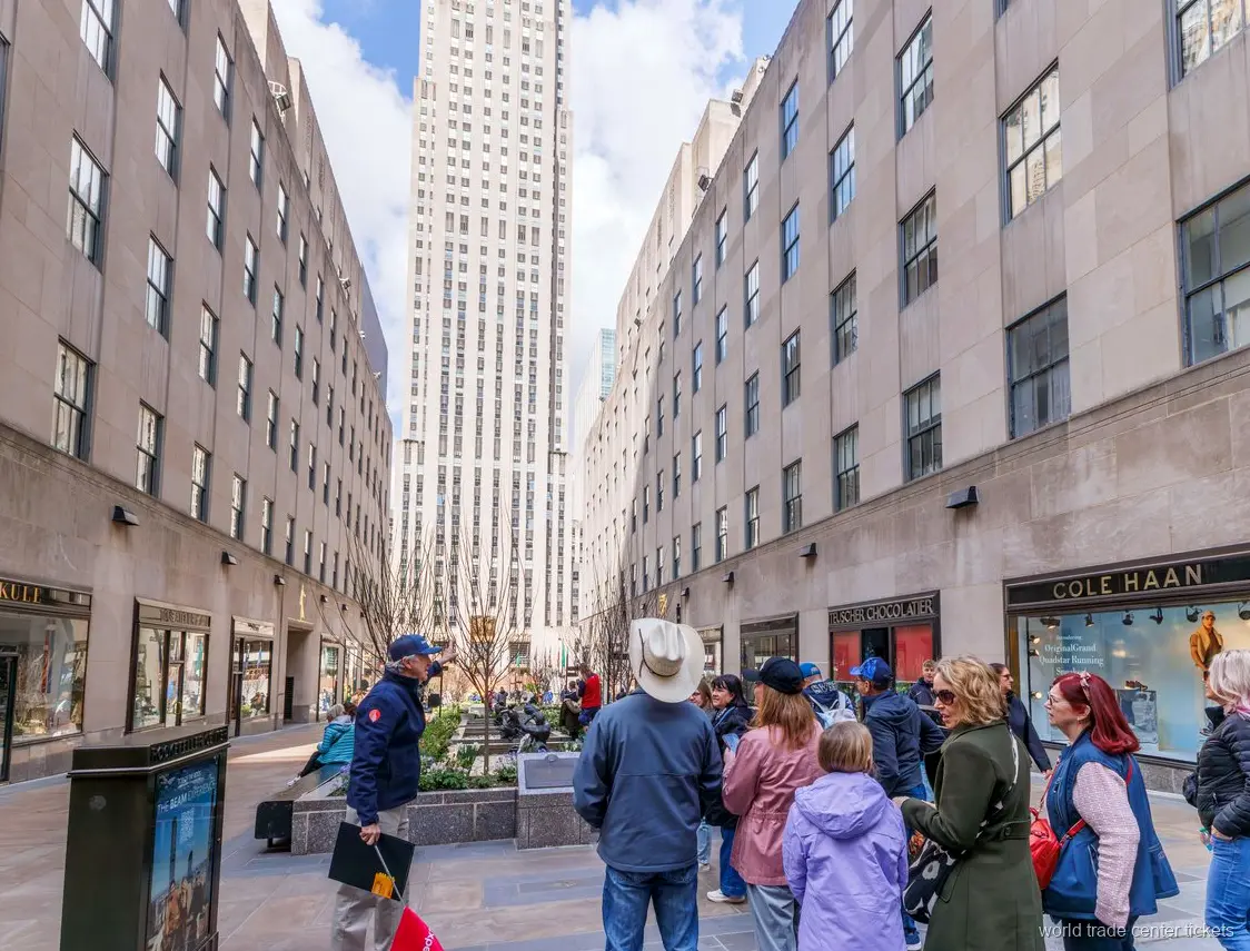 Fotostop bij Rockefeller Center op de NYC luxe bustour